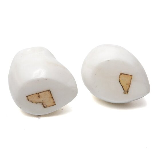 Vintage Marble Snow Owl Paperweights Small Bird White Stone Figurine Art Set x 2 - Picture 6 of 8